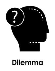 head, man, question icon. Element of business icon with description. Glyph icon for website design and development, app development. Premium icon