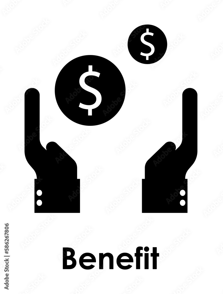 Poster hand, dollar, coin icon. element of business icon with description. glyph icon for website design an