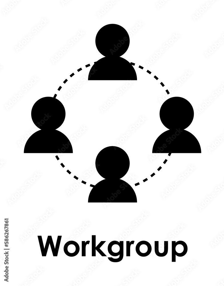Aufkleber team, work group icon. element of business icon for mobile concept and web apps. detailed team, work