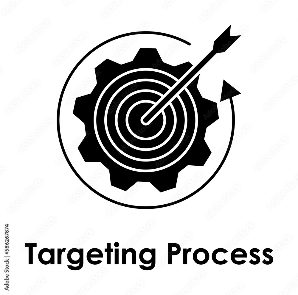 Poster target, arrow, targeting process icon. element of business icon for mobile concept and web apps. det