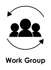 arrow, work, group icon. Element of business icon with description. Glyph icon for website design and development, app development. Premium icon