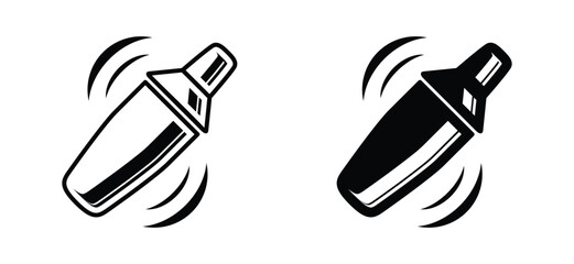 Cocktail shaker icon vector. Bartender at the bar shaking beer, wine, cocktail, martini, alcohol drink symbol. Vector illustration