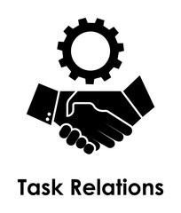 handshaking, gear, task relations icon. Element of business icon for mobile concept and web apps. Detailed handshaking, gear, task relations icon can be used for web and mobile
