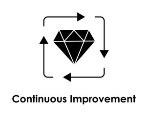 Naklejka premium diamond, arrow, continuous improvement icon. Element of business icon for mobile concept and web apps. Detailed diamond, arrow, continuous improvement icon can be used for web