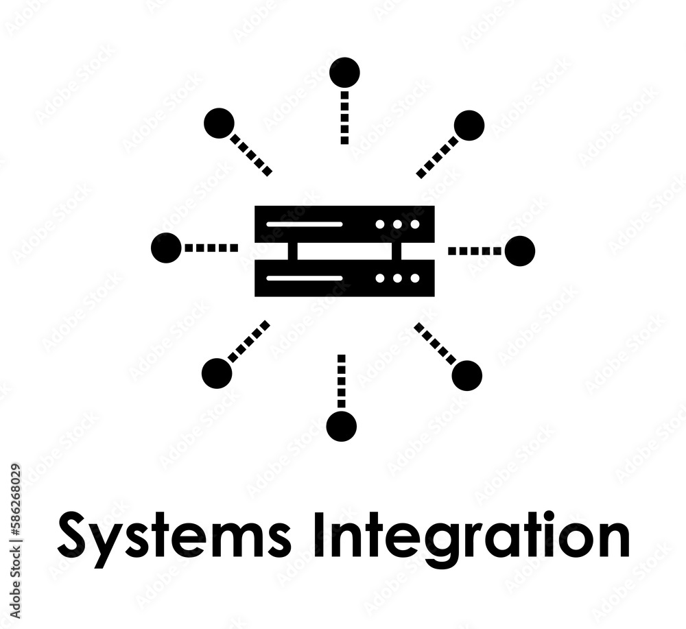Aufkleber server, system integration icon. element of business icon for mobile concept and web apps. detailed 