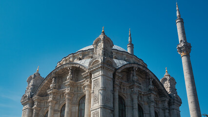 Detail of Ortakoy Mosque also known as Büyük Mecidiye Camii in Beşiktaş, Istanbul, Turkey. It...