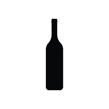 Bottle icon flat. Black pictogram on white background. Vector illustration symbol and bonus button