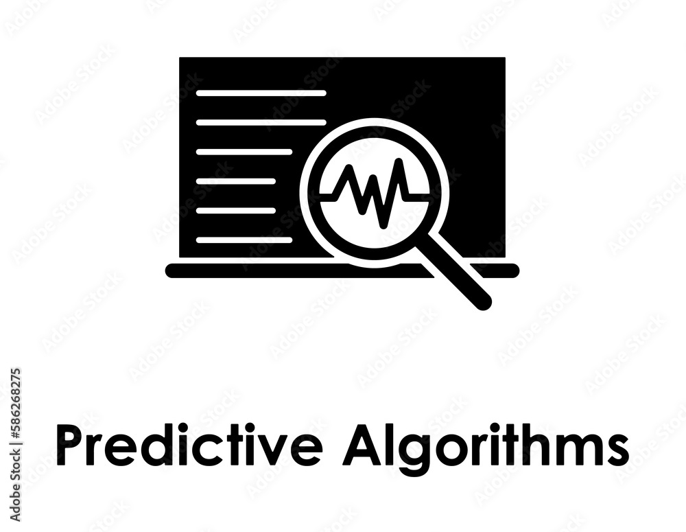 Poster laptop, search, predictive algorithms icon. element of business icon for mobile concept and web apps