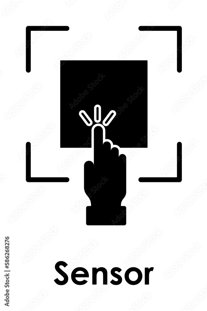 Poster click, hand, sensor icon. element of business icon for mobile concept and web apps. detailed click, 