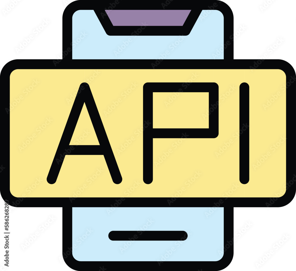 Poster api smartphone icon. outline api smartphone vector icon for web design isolated on white background 