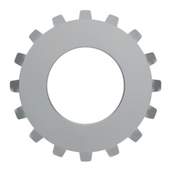 3D Gear icon.  Transmission cogwheels and gears are isolated on white background. Machine gear, setting symbol, Repair, and optimize workflow concept. 3d  illustration.
