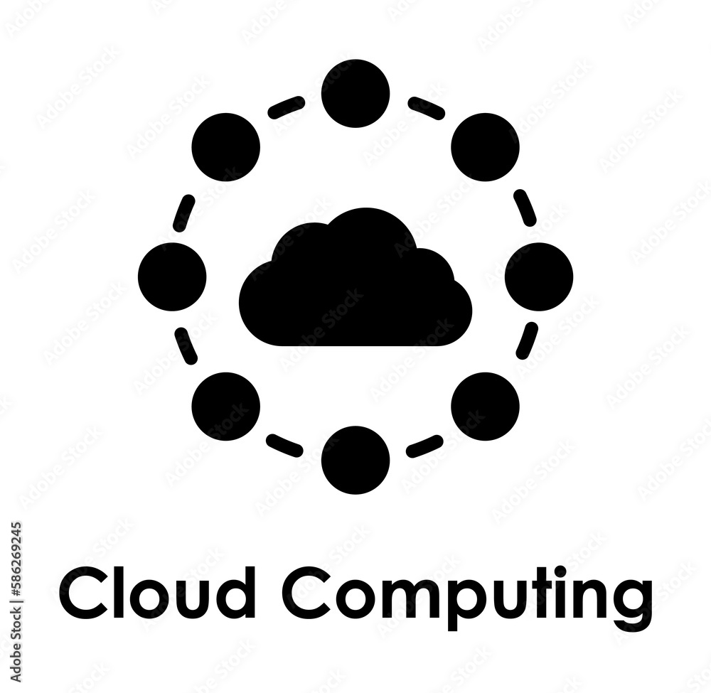 Poster cloud, cloud computing, circle icon. one of business icons for websites, web design, mobile app