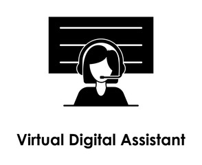 board, woman, support, virtual digital assistant icon. One of business icons for websites, web design, mobile app