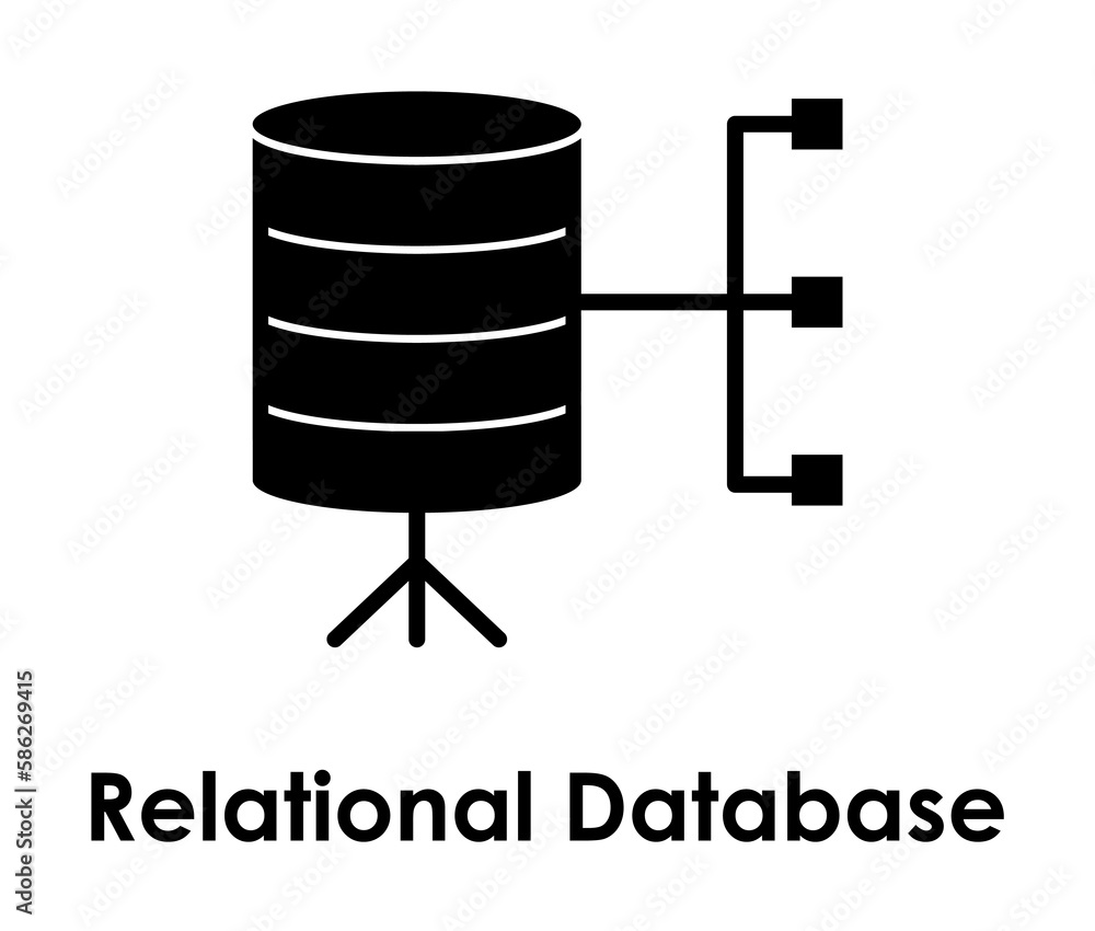 Poster data, connection, relational database icon. one of business icons for websites, web design, mobile a