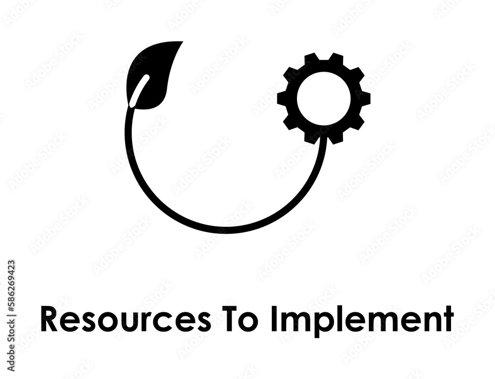 Poster sprout, gear, resources to implement icon. one of business icons for websites, web design, mobile ap