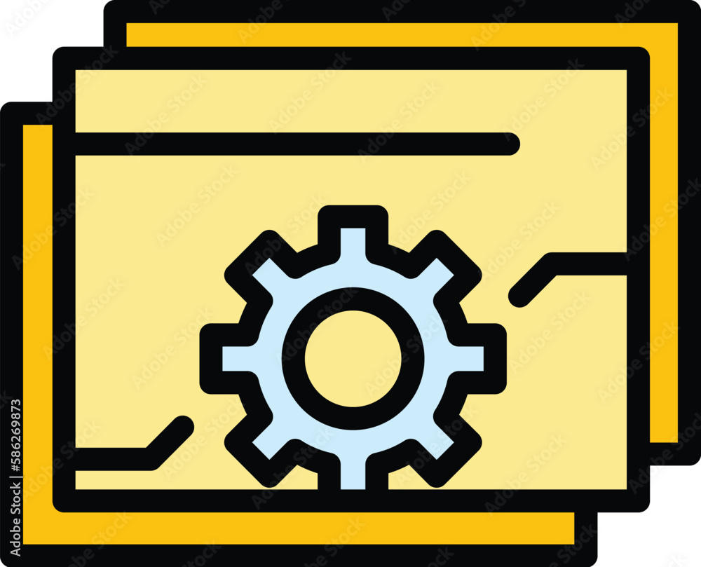 Poster api gear web icon. outline api gear web vector icon for web design isolated on white background colo