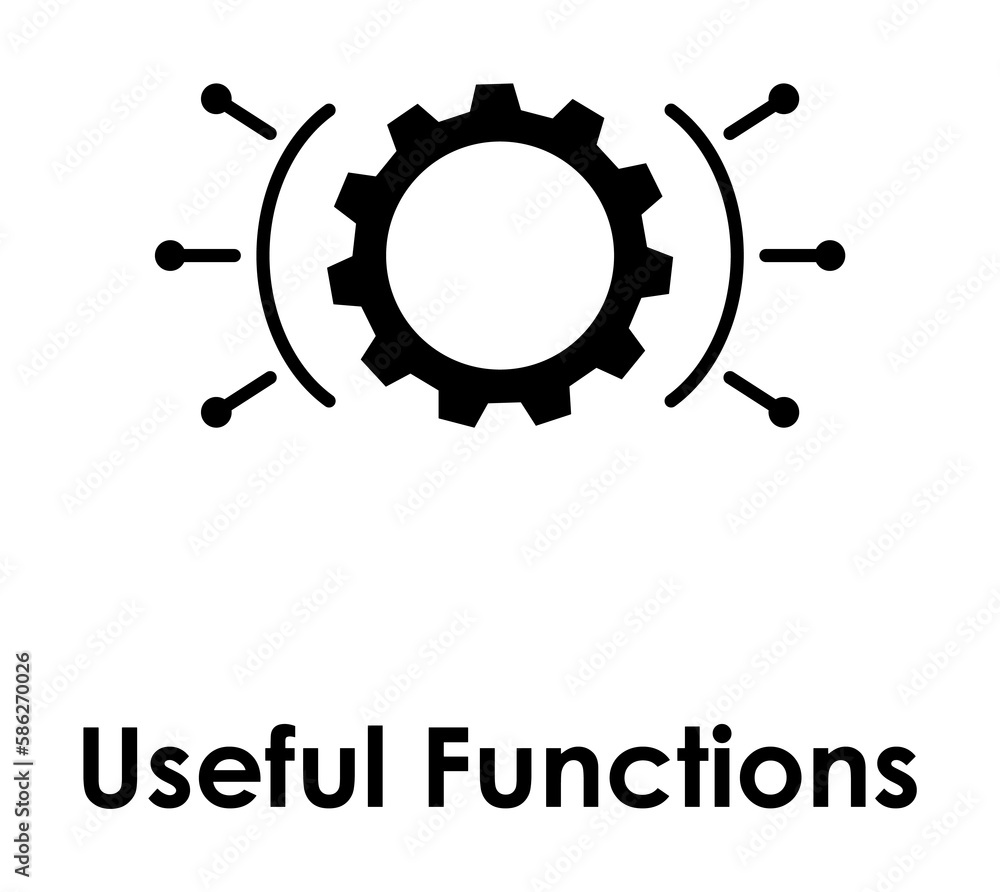 Aufkleber gear, useful functions icon. one of business collection icons for websites, web design, mobile app