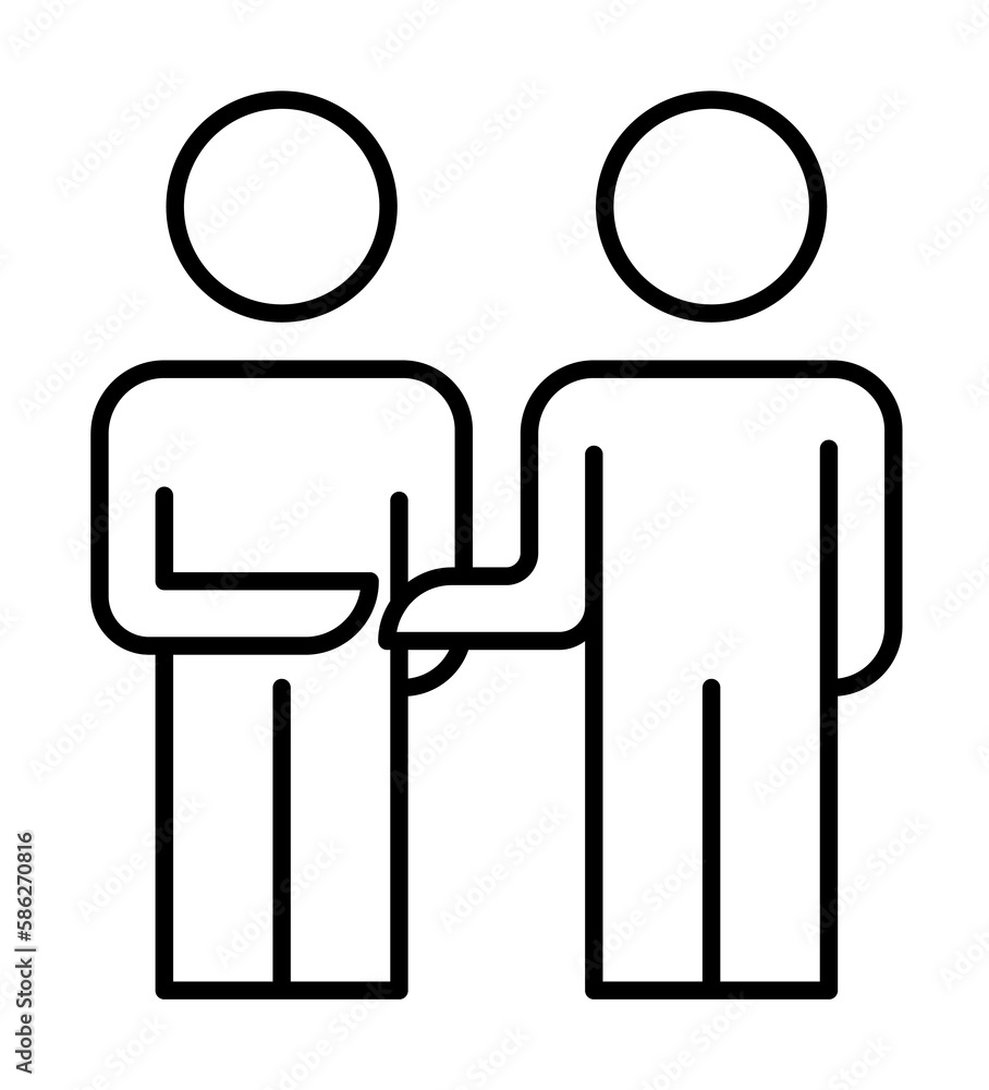 Poster cooperation of colleagues line icon. element of business organisation icon for mobile concept and we