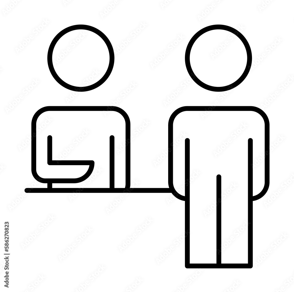 Poster customer service line icon. element of business organisation icon for mobile concept and web apps. t