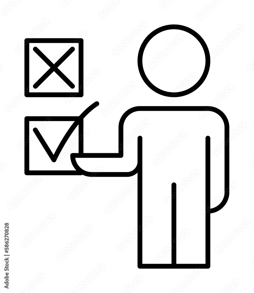 Aufkleber employee selection line icon. element of business organisation icon for mobile concept and web apps.