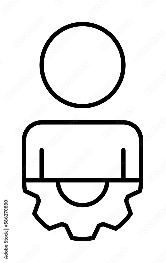 Aufkleber employee and mechanism line icon. element of business organisation icon for mobile concept and web a