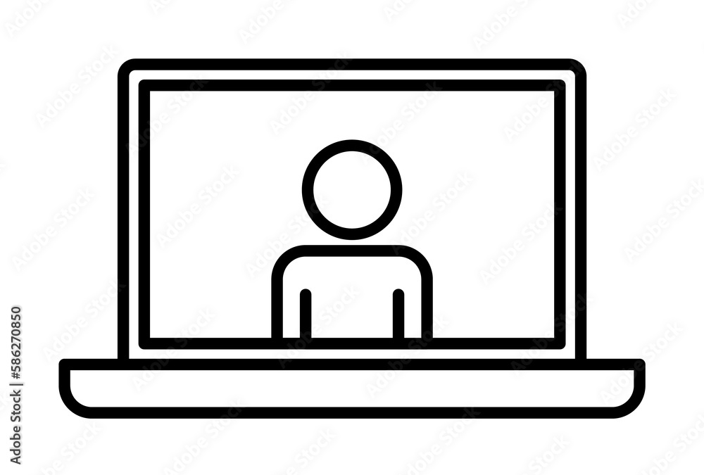 Poster online presentation line icon. element of business organisation icon for mobile concept and web apps