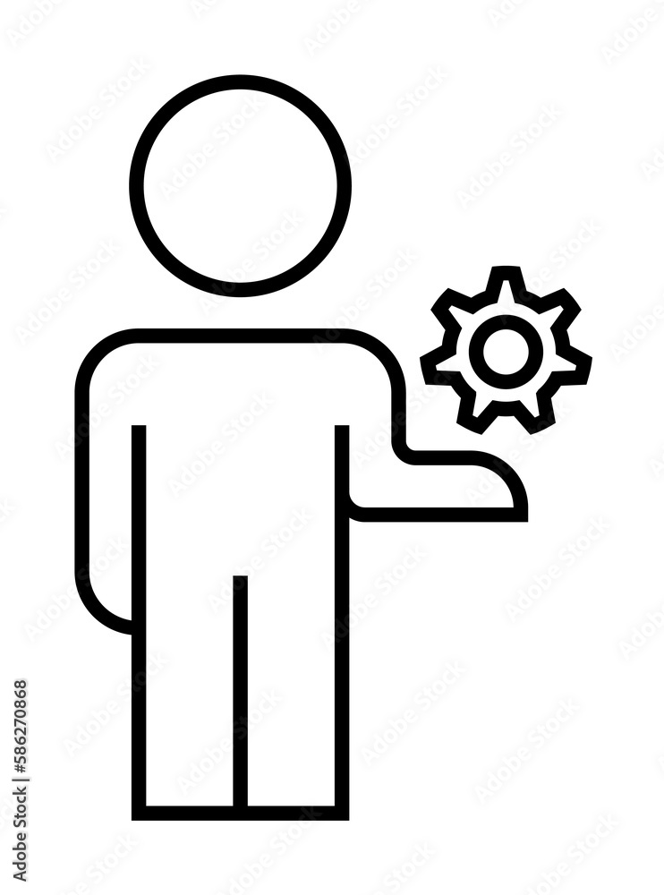 Aufkleber mechanism of work line icon. element of business organisation icon for mobile concept and web apps. 