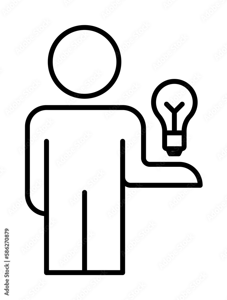 Poster creative idea of ??an employee line icon. element of business organisation icon for mobile concept a