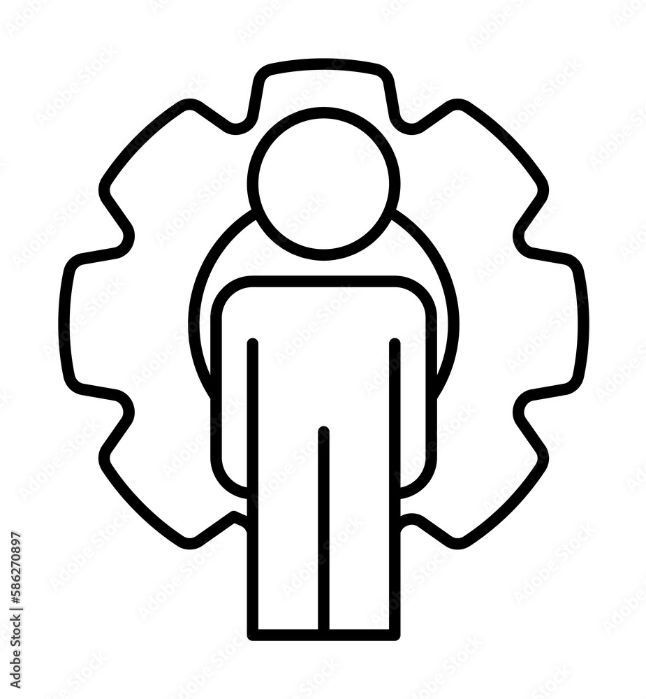 Aufkleber frame mechanism line icon. element of business organisation icon for mobile concept and web apps. th