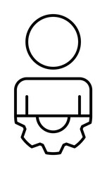 employee and mechanism line icon. Element of business organisation icon for mobile concept and web apps. Thin line employee and mechanism icon can be used for web and mobile