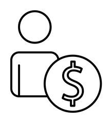 employee salary line icon. Element of business organisation icon for mobile concept and web apps. Thin line employee salary icon can be used for web and mobile