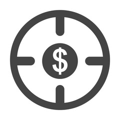 Obraz premium target, dollar icon. Element of business plannin icon. Glyph icon for website design and development, app development. Premium icon