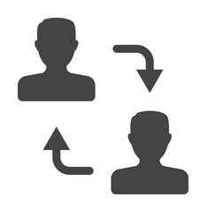 men, arrow, replacement icon. Element of business plannin icon. Glyph icon for website design and development, app development. Premium icon