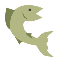 River fish colored illustration. Element of camping icon for mobile concept and web apps. Flat design River fish colored illustration can be used for web and mobile. Premium icon