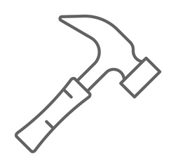 Carpentry, hammer line icon