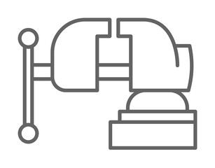 Carpentry, vice line icon