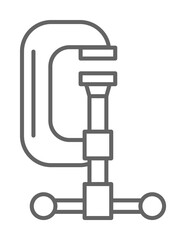 Carpentry, clamp line icon