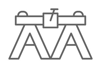 Carpentry, work bench line icon