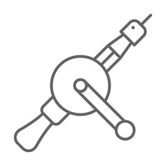 Carpentry, hand drill line icon