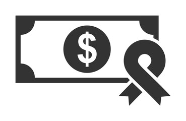 Donate to Aids awareness. Money for the diagnosis and treatment of breast cancer. Charity. icon