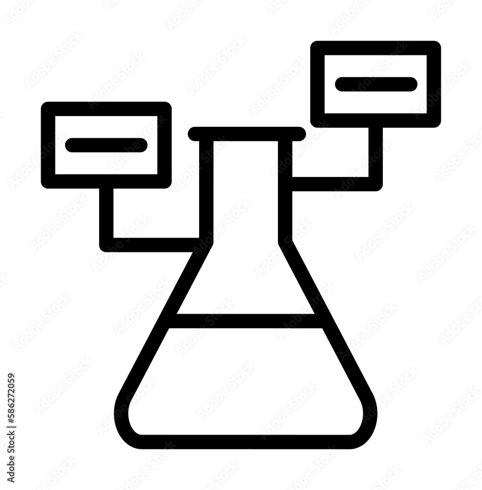 Poster flask, analysis icon. simple line, outline elements of stinks icons for ui and ux, website or mobile