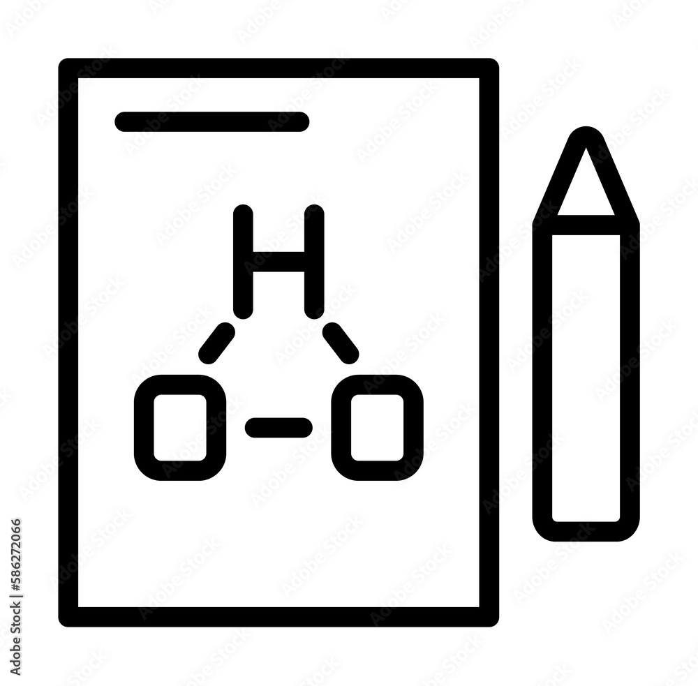 Poster paper, pencil, chemistry element icon. simple line, outline elements of stinks icons for ui and ux, 