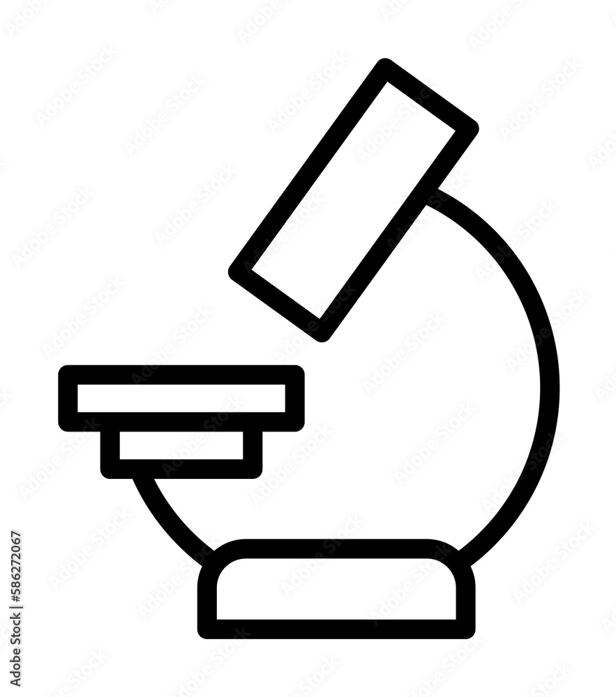 Poster microscope, tool icon. simple line, outline elements of stinks icons for ui and ux, website or mobil