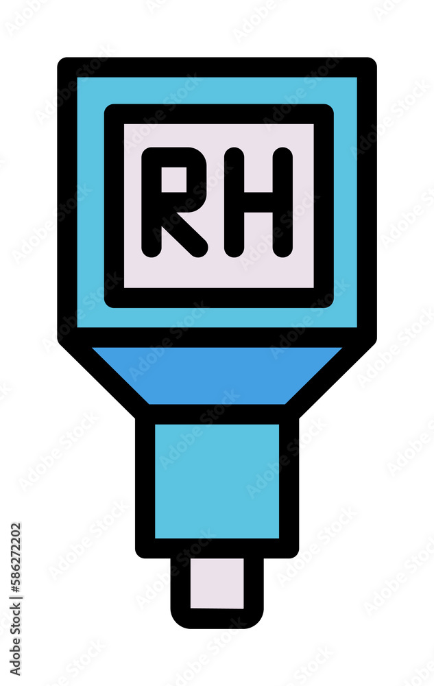 Poster rh meter, chemistry icon. simple color with outline elements of stinks icons for ui and ux, website 