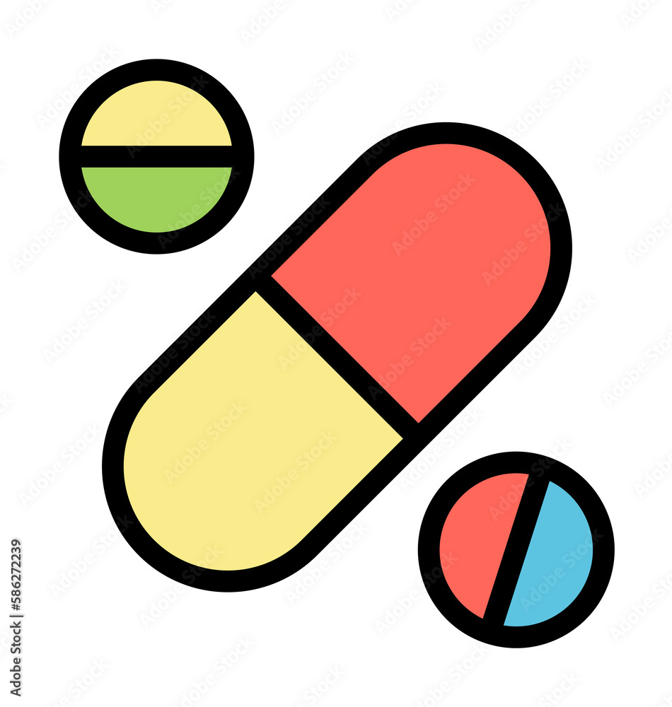 Poster pills, chemistry icon. simple color with outline elements of stinks icons for ui and ux, website or 