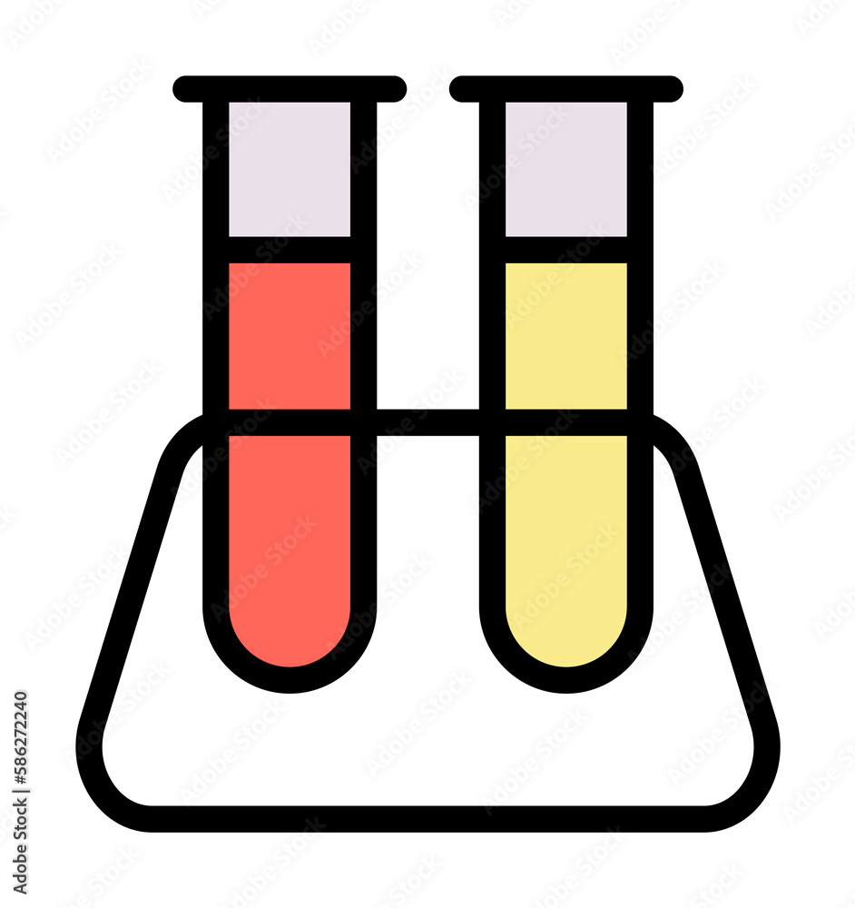 Poster flask, chemistry icon. simple color with outline elements of stinks icons for ui and ux, website or 