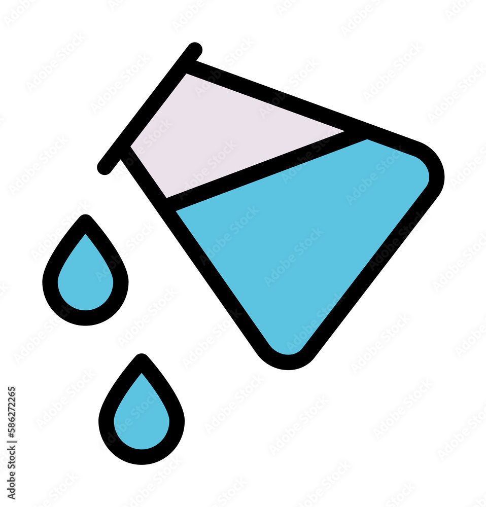 Poster flask, chemistry, water icon. simple color with outline elements of stinks icons for ui and ux, webs
