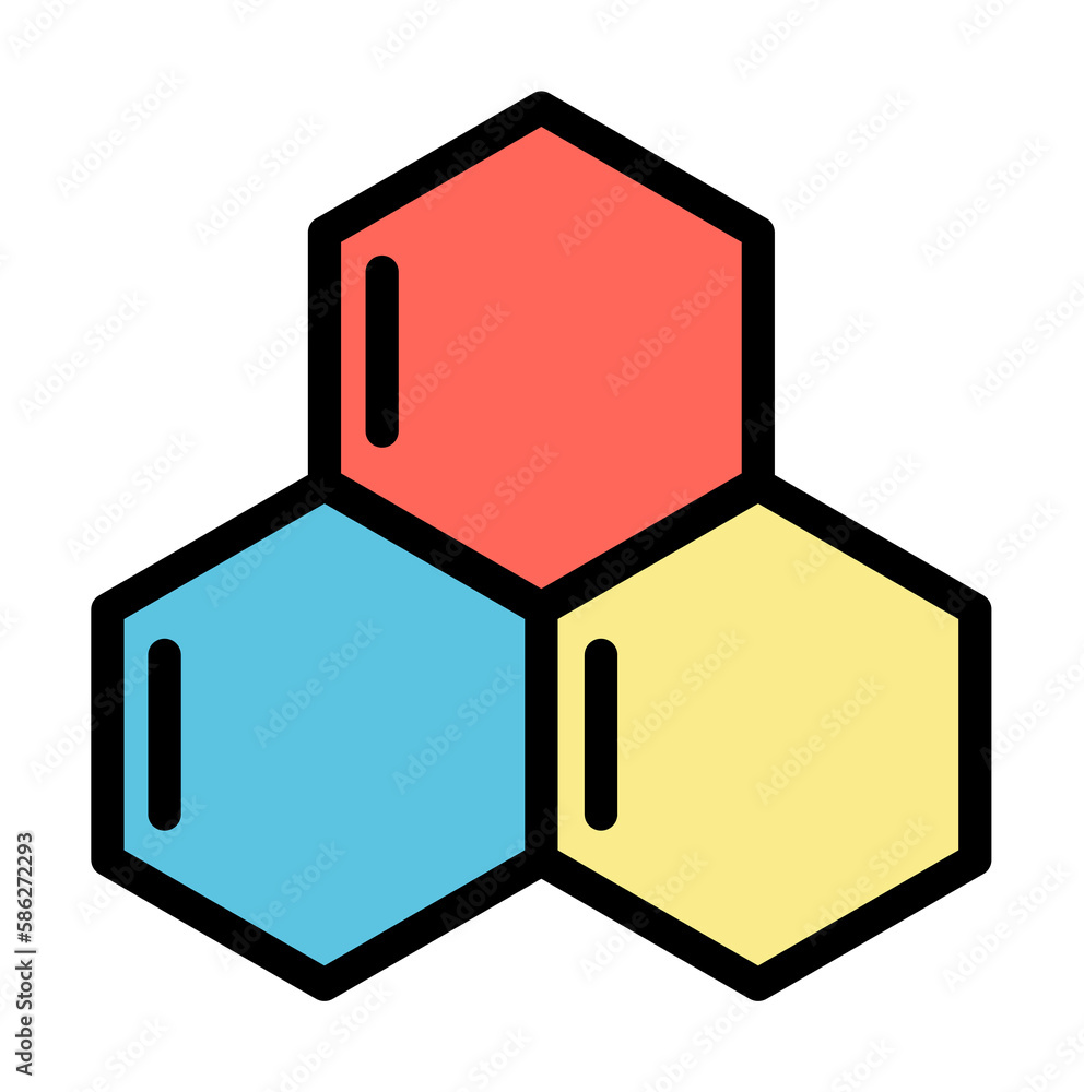 Aufkleber molecule, chemistry icon. simple color with outline elements of stinks icons for ui and ux, website 
