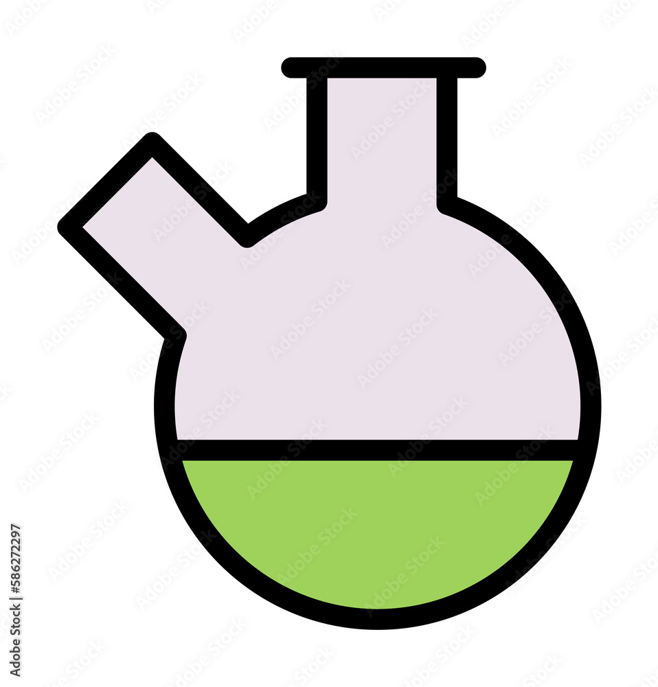 Poster flask, chemistry icon. simple color with outline elements of stinks icons for ui and ux, website or 