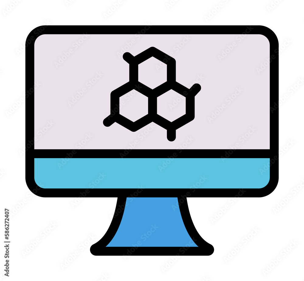 Poster monitor, molecule icon. simple color with outline elements of stinks icons for ui and ux, website or